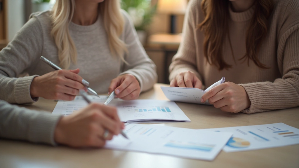 Jovem casal analisando despesas e receitas mensais em casa